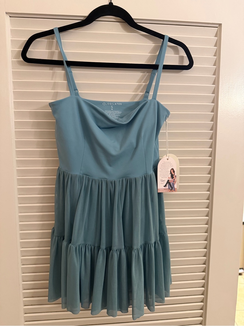 Loola Light Blue Spaghetti Strap Tiered Casual Dress
